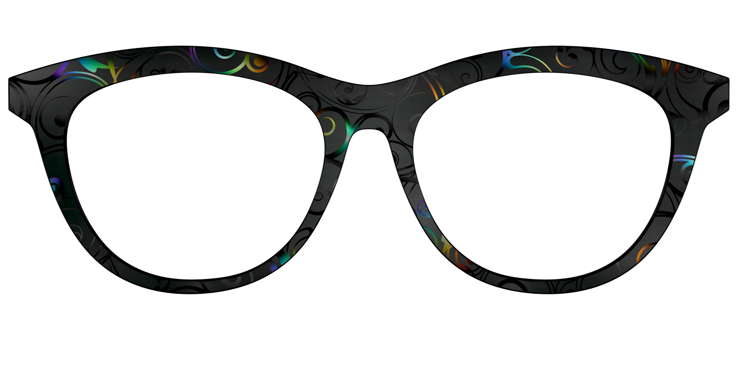 The Black Holographic Scrolls - Front Top Image - Pair Eyewear