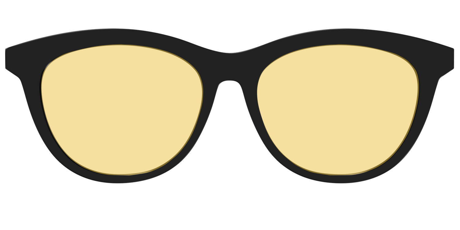 The Black With Citrine Yellow Lens - Front Top Image - Pair Eyewear