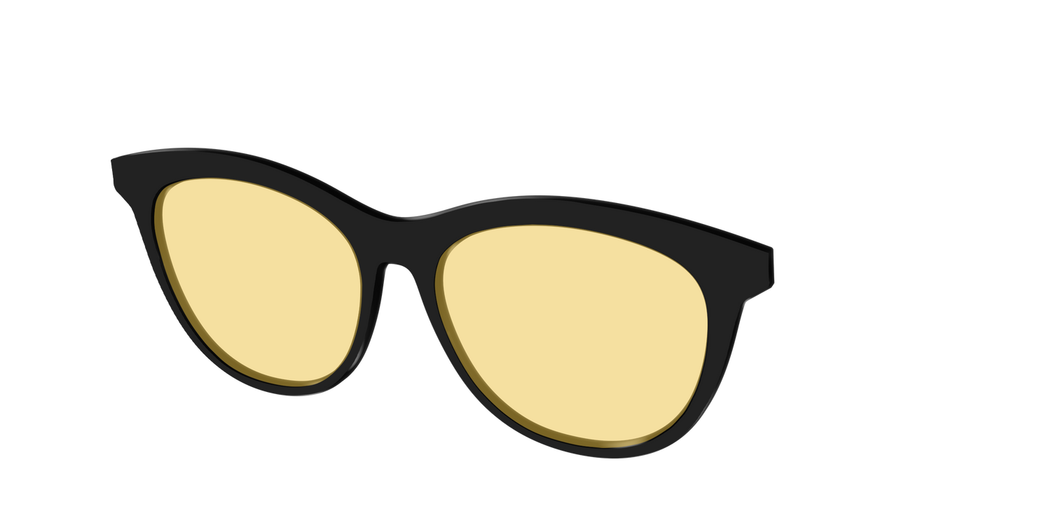 The Black With Citrine Yellow Lens - Angle Top Image - Pair Eyewear