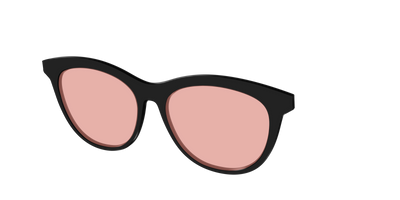The Black With Coral Pink Lens - Angle Top Thumbnail - Pair Eyewear
