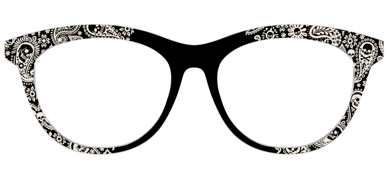 The Bone White Paisley - Front Top Image - Pair Eyewear