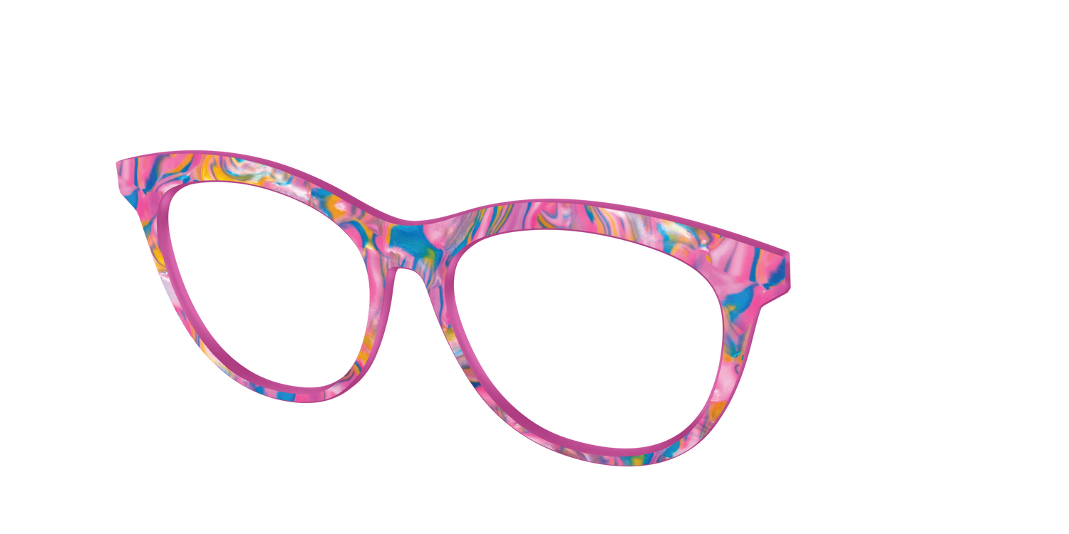The Bubble Gum Pearl Marble - Angle Top Image - Pair Eyewear