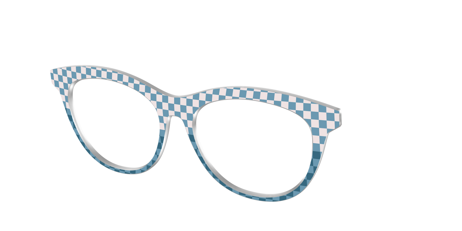 The Cerulean Check Split - Angle Top Image - Pair Eyewear
