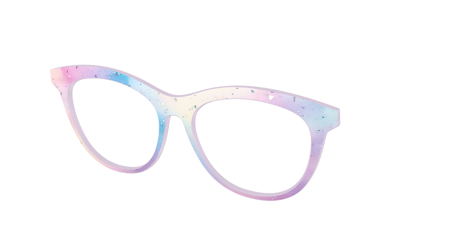 The Dreamy Pastel with Holographic Glitter - Angle Top Image - Pair Eyewear