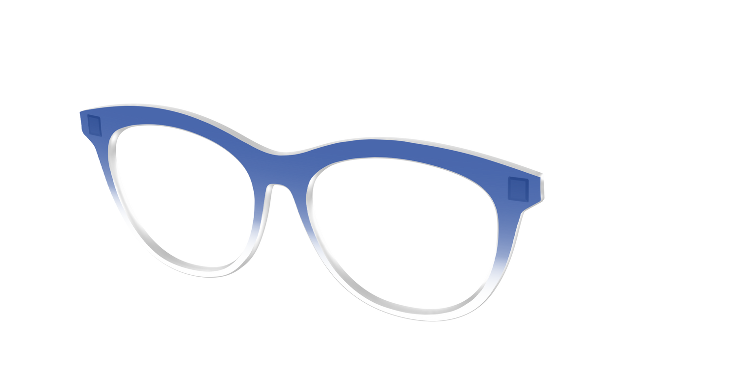 The Indigo Gradient Crystal - Angle Top Image - Pair Eyewear