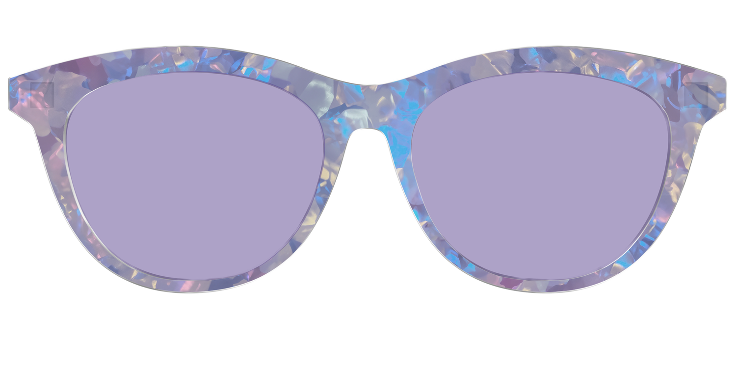 The Lavender Pearl Tort With Celestial Purple Lens - Front Top Image - Pair Eyewear