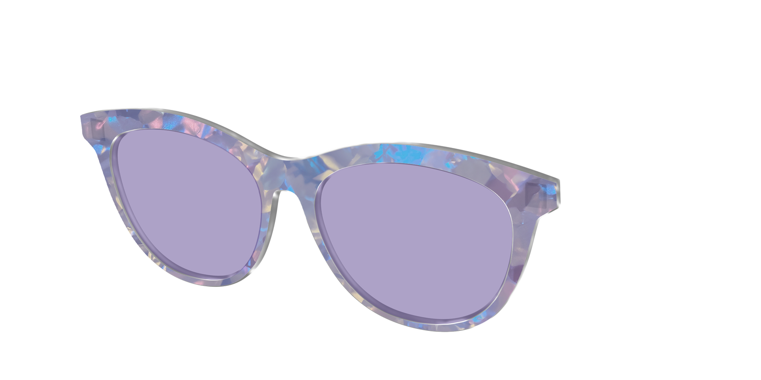 The Lavender Pearl Tort With Celestial Purple Lens - Angle Top Image - Pair Eyewear