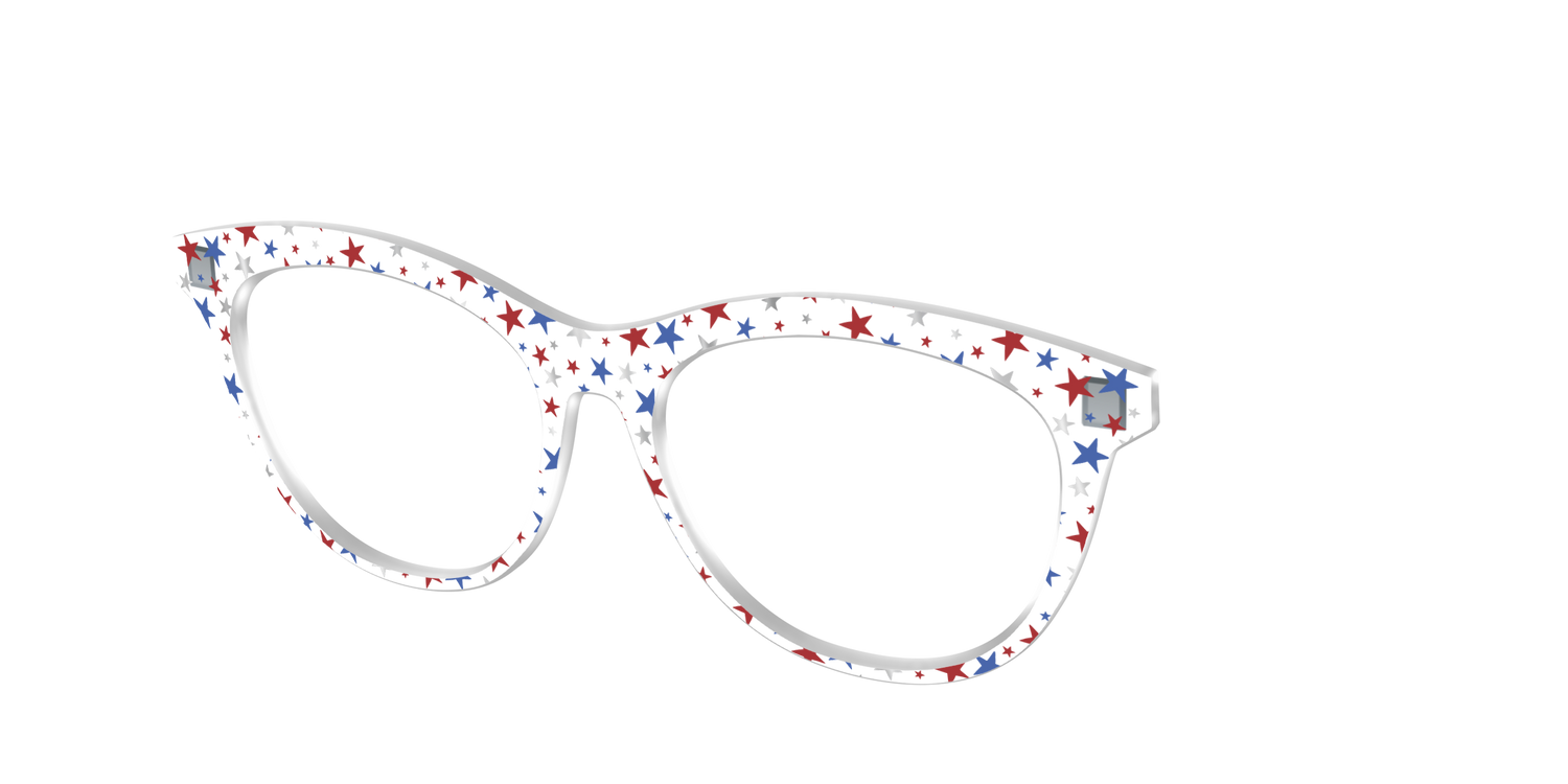The Multi Stars Crystal with Silver Foil - Angle Top Image - Pair Eyewear