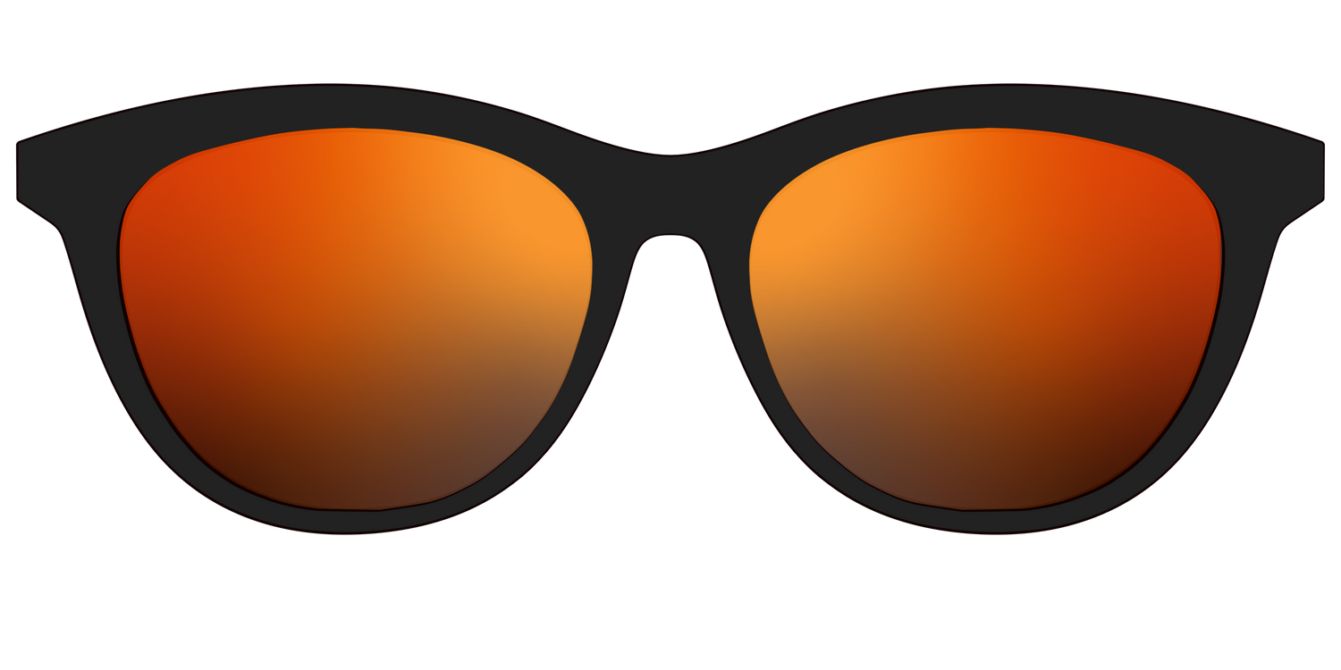 The Polarized Orange Reflective Sun Top - Front Top Image - Pair Eyewear