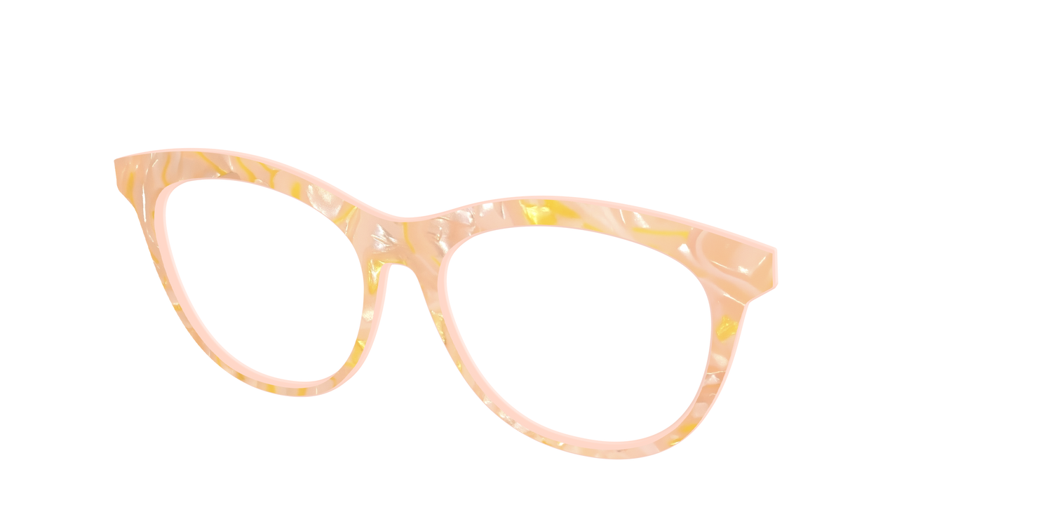 The Peach Creamsicle Pearl Marble - Angle Top Image - Pair Eyewear