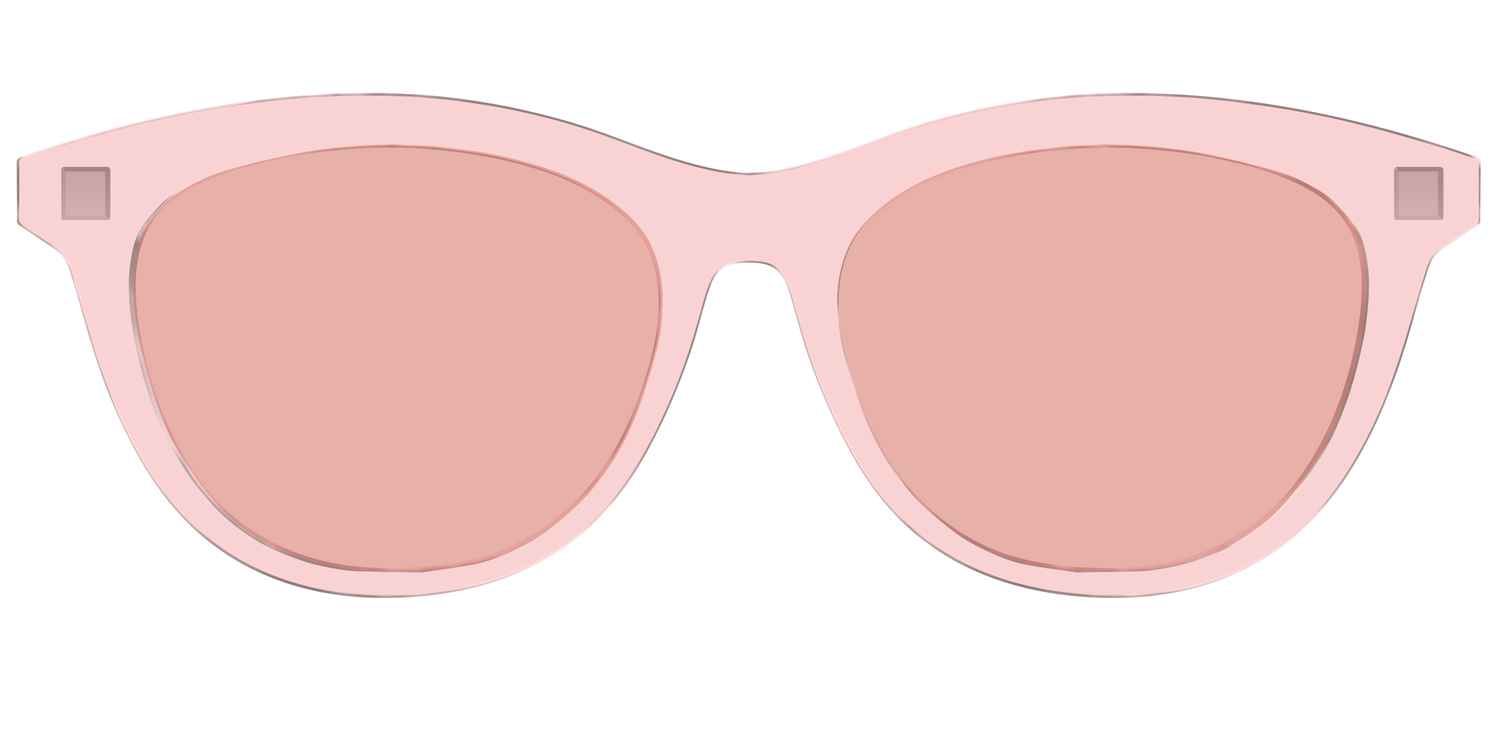 The Pink Crystal With Coral Pink Lens - Front Top Image - Pair Eyewear