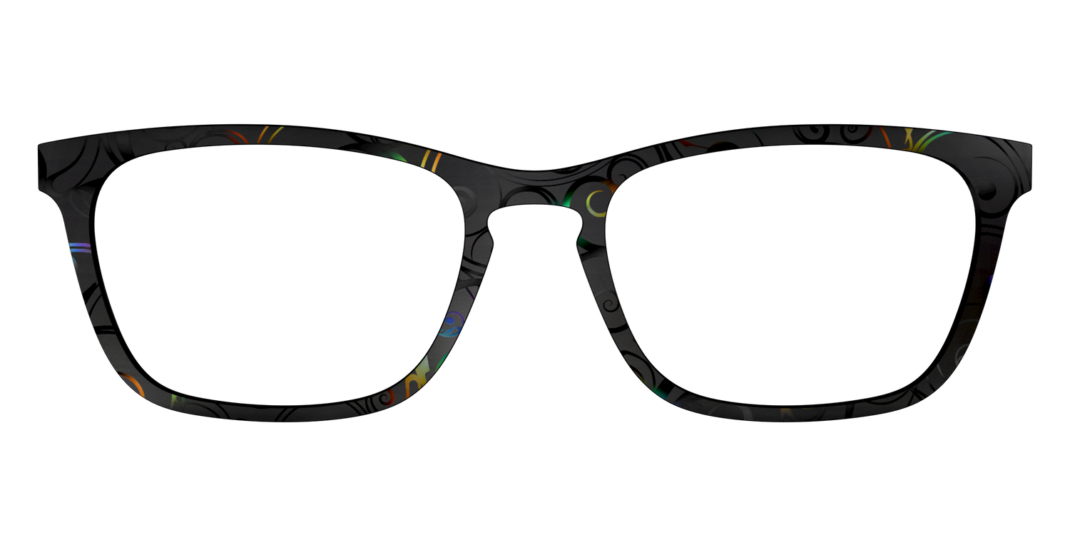 The Black Holographic Scrolls - Front Top Image - Pair Eyewear