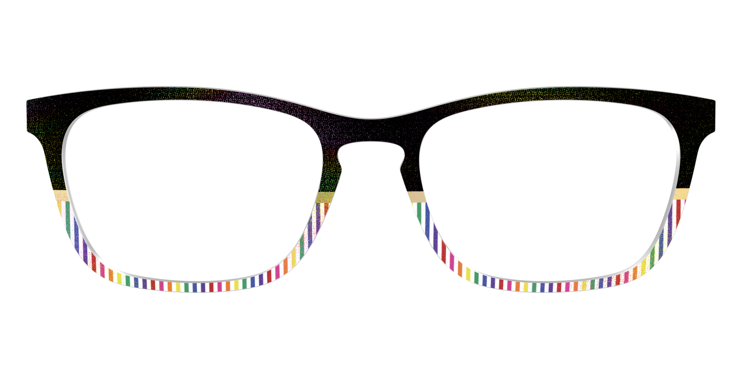 The Chic Pride Stripes Crystal with Gold Foil - Front Top Image - Pair Eyewear