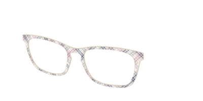 The Chiffon Plaid with Silver Foil Polka Dots - Angle Top Thumbnail - Pair Eyewear