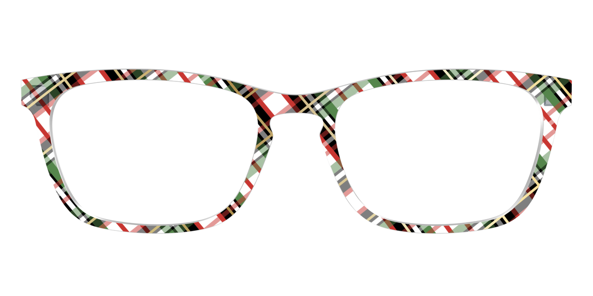 The Evergreen Plaid with Foil Crystal - Front Top Image - Pair Eyewear