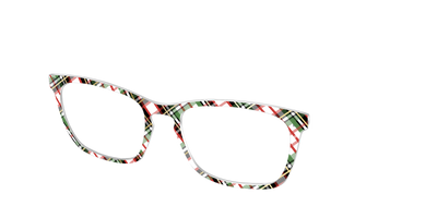 The Evergreen Plaid with Foil Crystal - Angle Top Thumbnail - Pair Eyewear