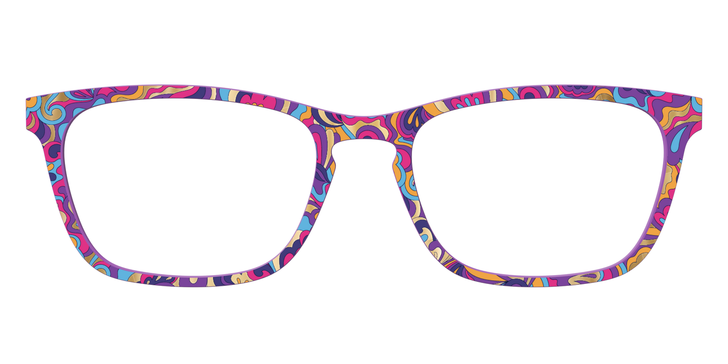 The Flower Power Paisley with Gold Foil - Front Top Image - Pair Eyewear