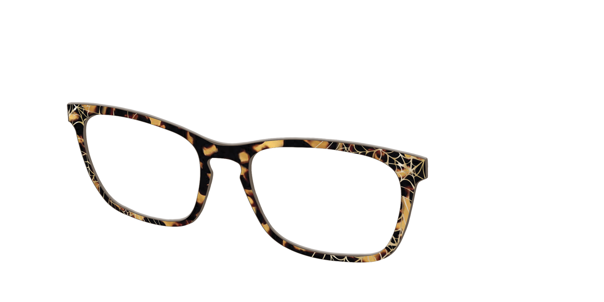 The Haunted Tortoise with Gold Foil Webs - Angle Top Image - Pair Eyewear