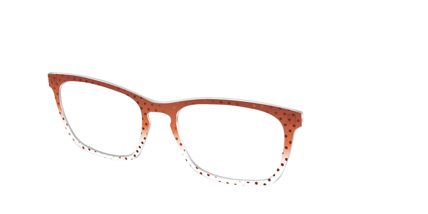 The Inferno Orange Gradient Crystal Polka Dots - Angle Top Image - Pair Eyewear