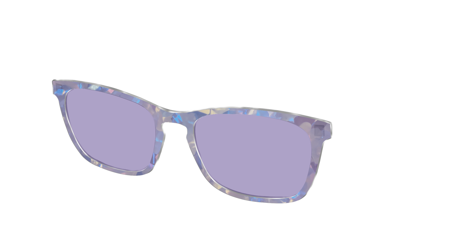 The Lavender Pearl Tort With Celestial Purple Lens - Angle Top Image - Pair Eyewear