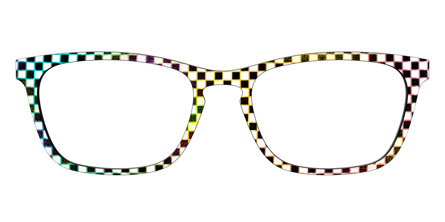 The Rainbow Foil Check - Front Top Image - Pair Eyewear