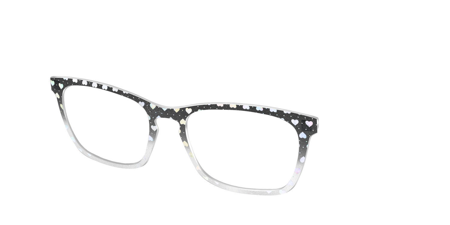 The Rainbow Foil Hearts Gradient Crystal - Angle Top Image - Pair Eyewear