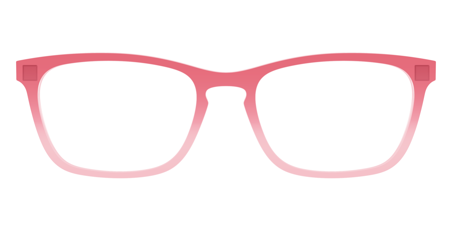 The Red to Coral Gradient Crystal - Front Top Image - Pair Eyewear