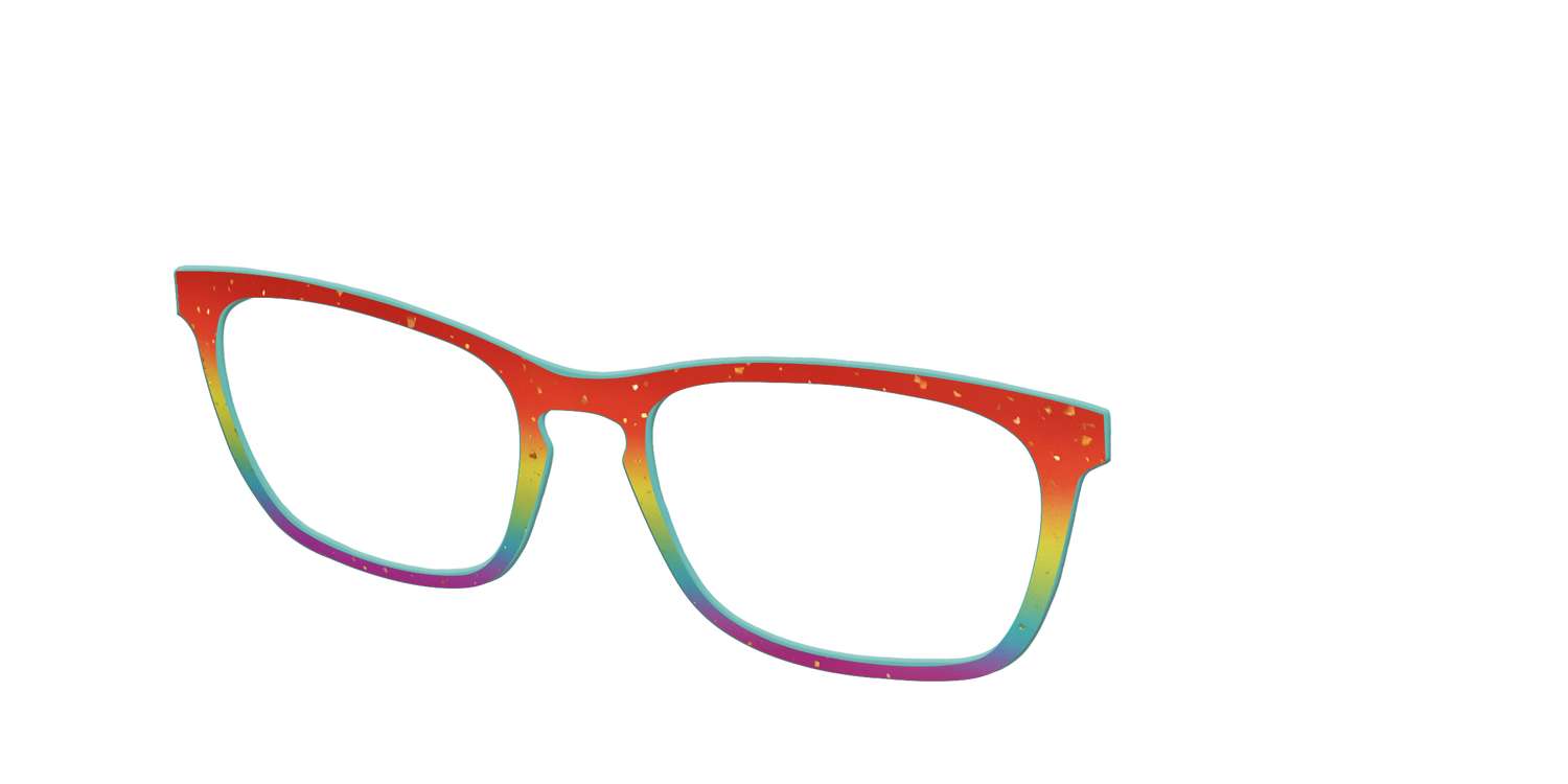 The Spectrum Gradient with Gold Flakes - Angle Top Image - Pair Eyewear