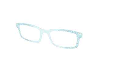 The Aquamarine Shells Shimmer with Gold Foil - Angle Top Thumbnail - Pair Eyewear