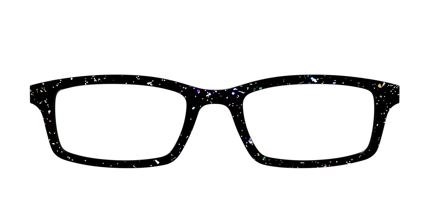 The Black Holographic Flakes - Front Top Image - Pair Eyewear