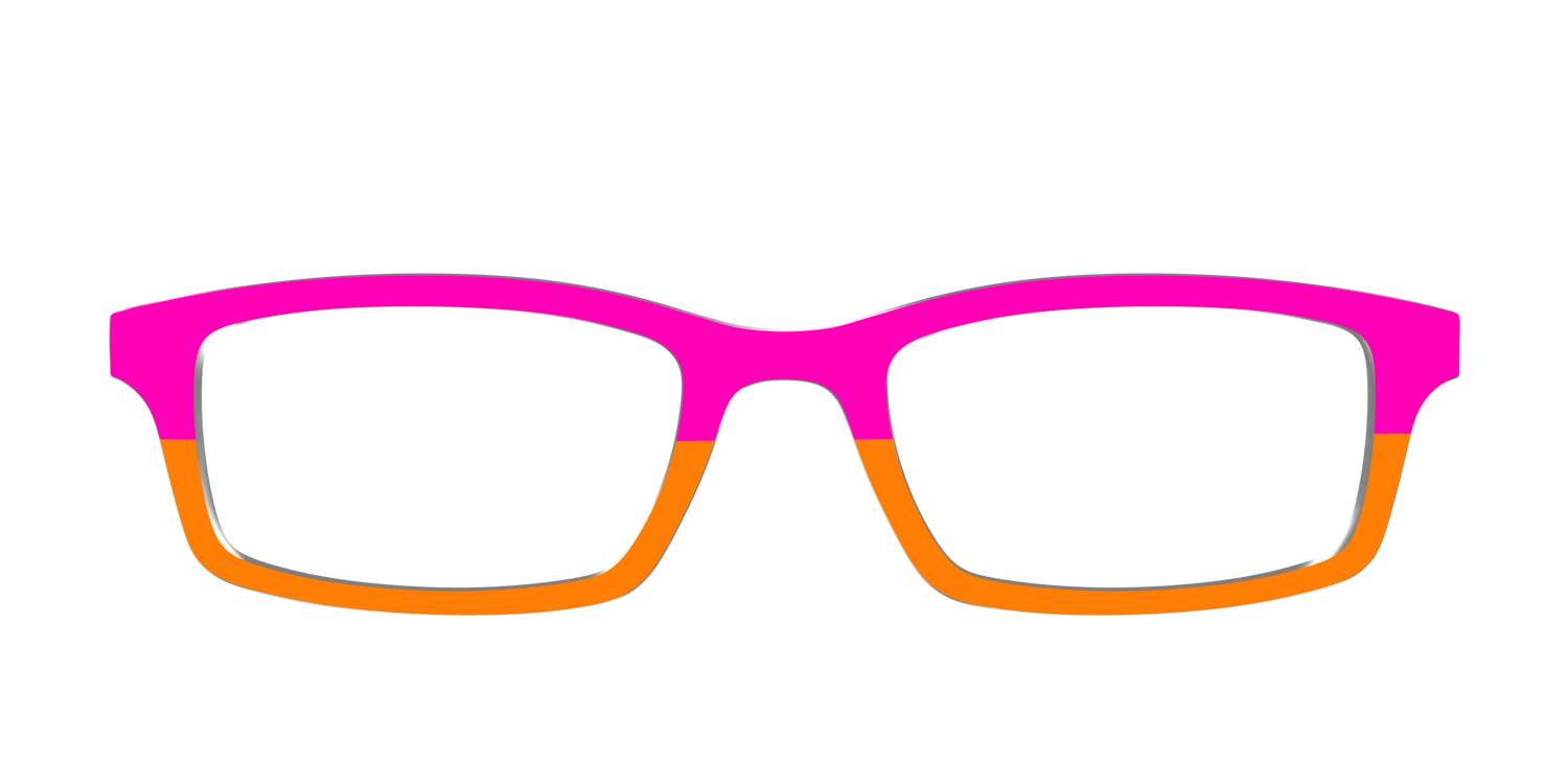 The Cerise and Tangerine Split - Front Top Image - Pair Eyewear