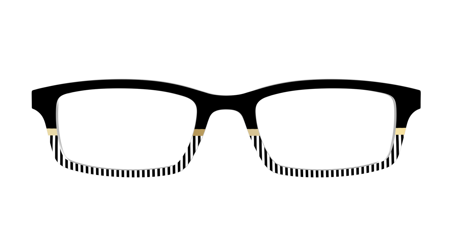 The Chic Stripes Crystal with Gold Foil - Front Top Image - Pair Eyewear