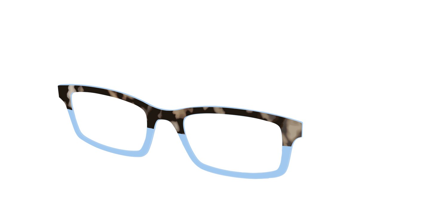The Denim Tortoise Crystal Split - Angle Top Image - Pair Eyewear