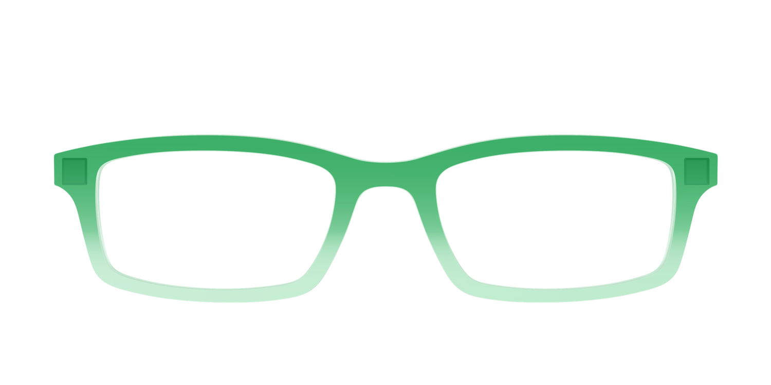 The Fern to Mint Gradient Crystal - Front Top Image - Pair Eyewear