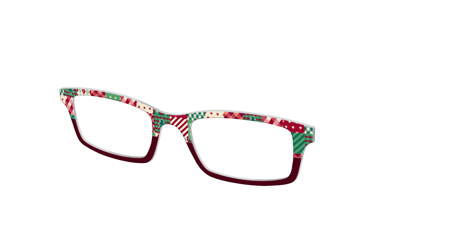 The Festive Patchwork Split - Angle Top Image - Pair Eyewear