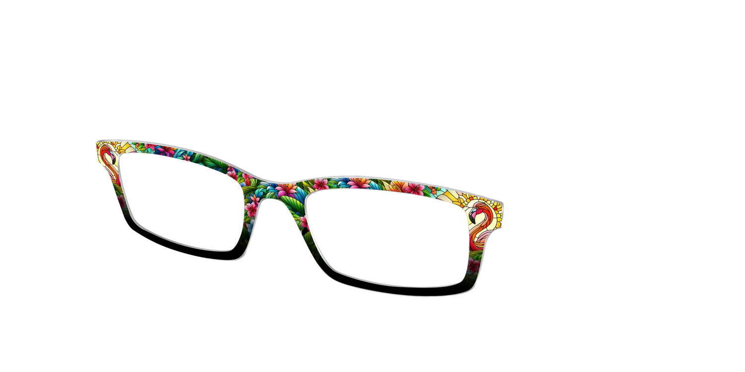 The Flamingo Stained Glass - Angle Top Image - Pair Eyewear
