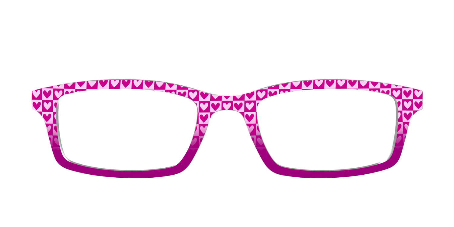 The Fuchsia Heart Check - Front Top Image - Pair Eyewear