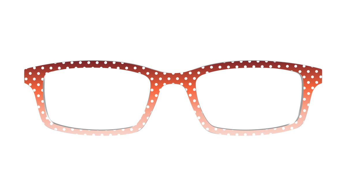 The Maroon to Blush Gradient Polka Dot - Front Top Image - Pair Eyewear