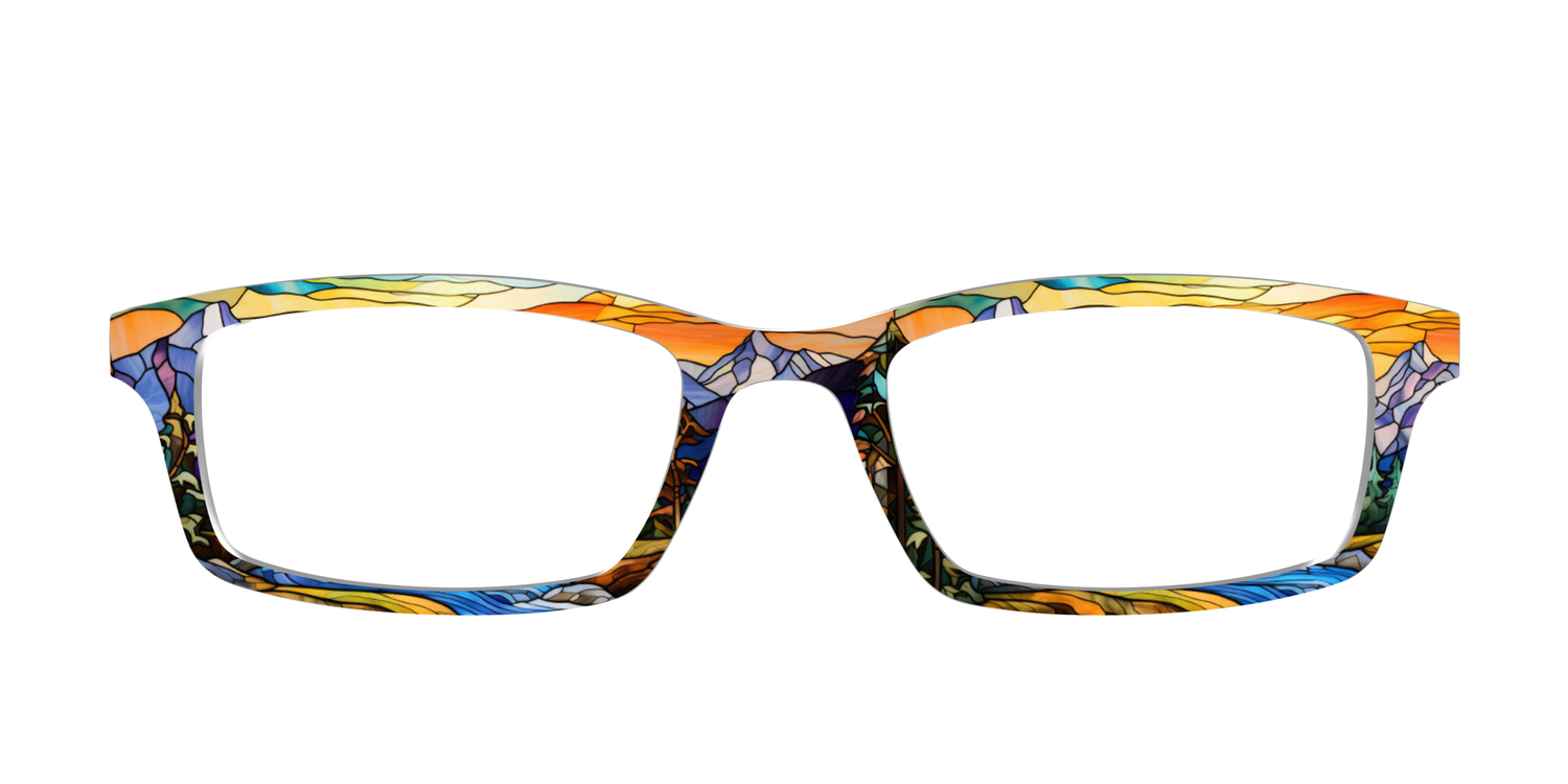 The Mountainscape Stained Glass - Front Top Image - Pair Eyewear