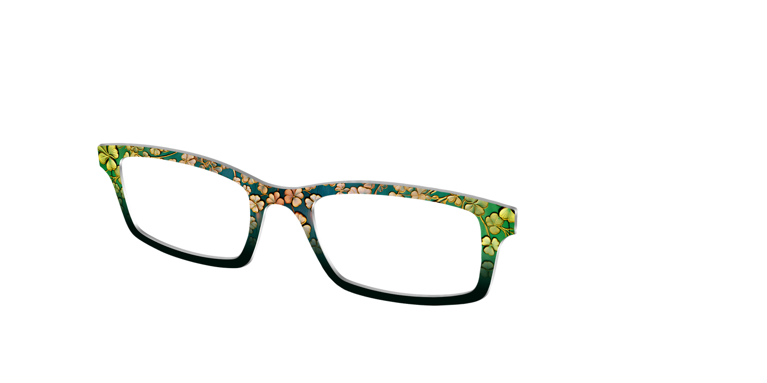 The Ornate Shamrocks - Angle Top Image - Pair Eyewear