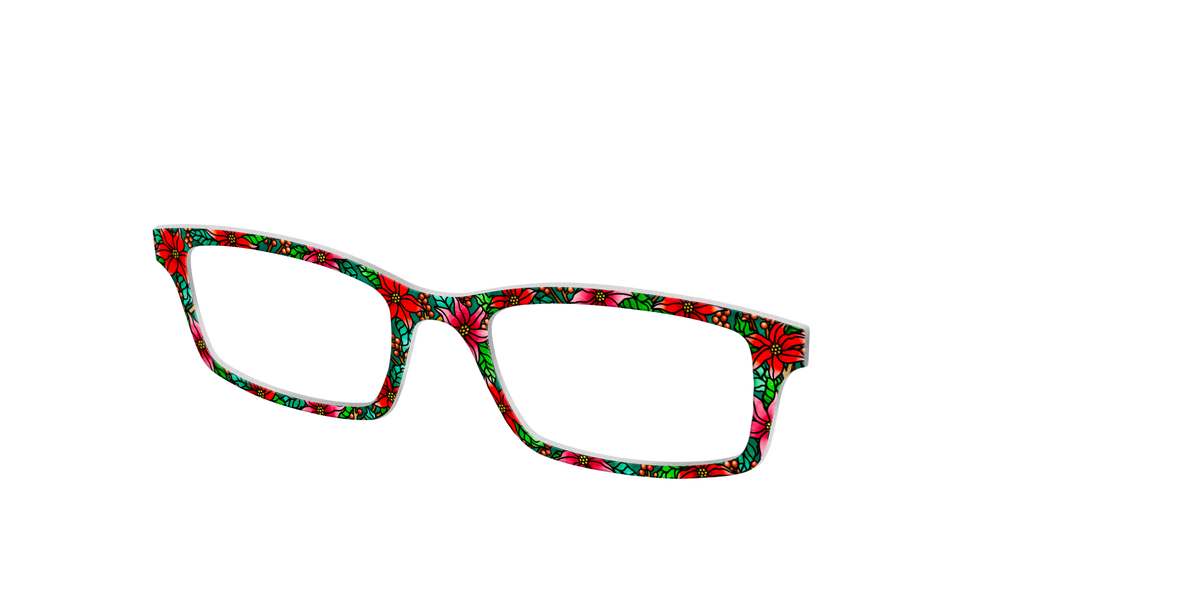 The Poinsettia Stained Glass - Angle Top Image - Pair Eyewear