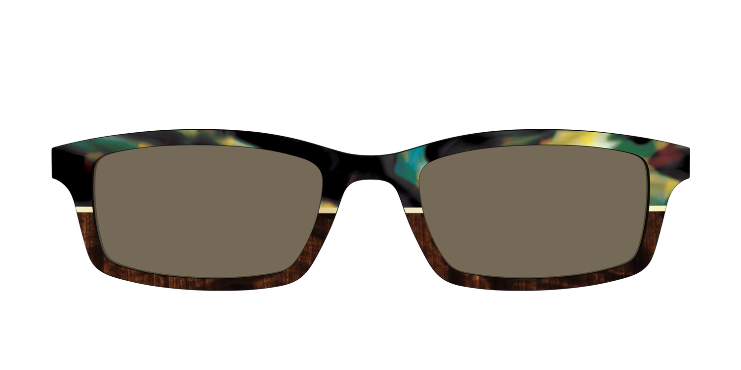 The Polarized Mirage Split with Gold Foil Sun Top - Front Top Image - Pair Eyewear