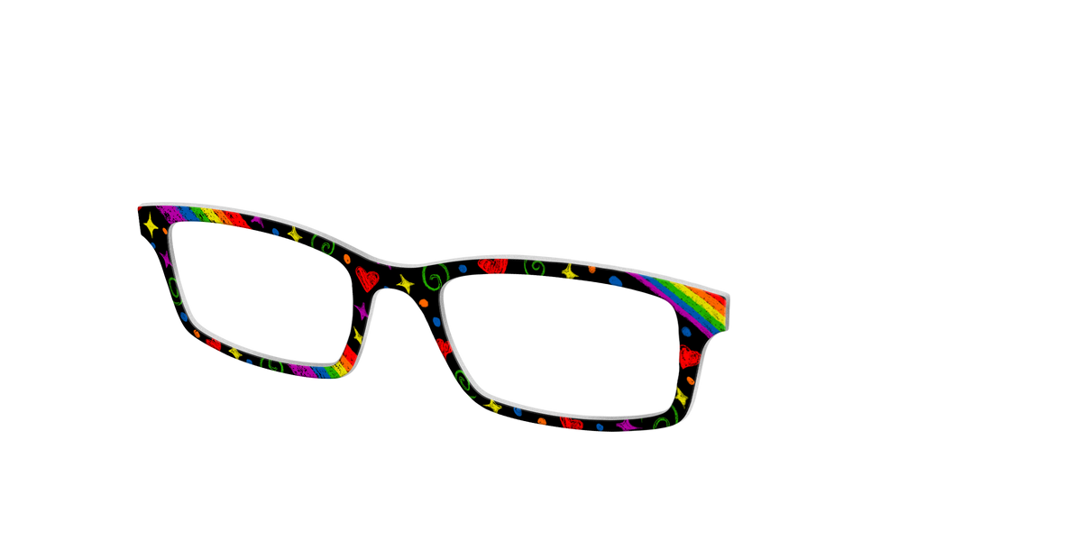 The Rainbow Chalk Doodles - Angle Top Image - Pair Eyewear