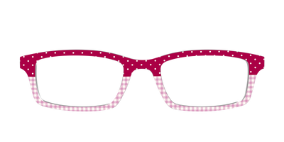 The Raspberry Pin Dot Split - Front Top Thumbnail - Pair Eyewear