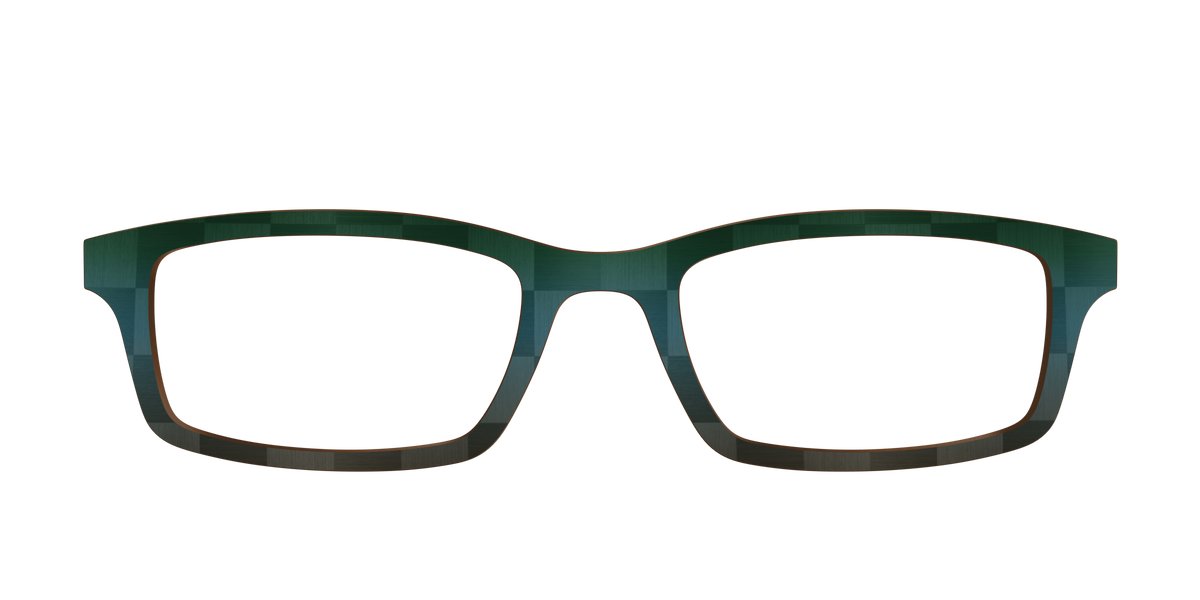 The Teal to Walnut Matte Check - Front Top Image - Pair Eyewear