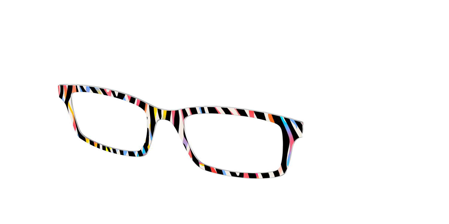 The Vivid Zebra Stripes - Angle Top Image - Pair Eyewear