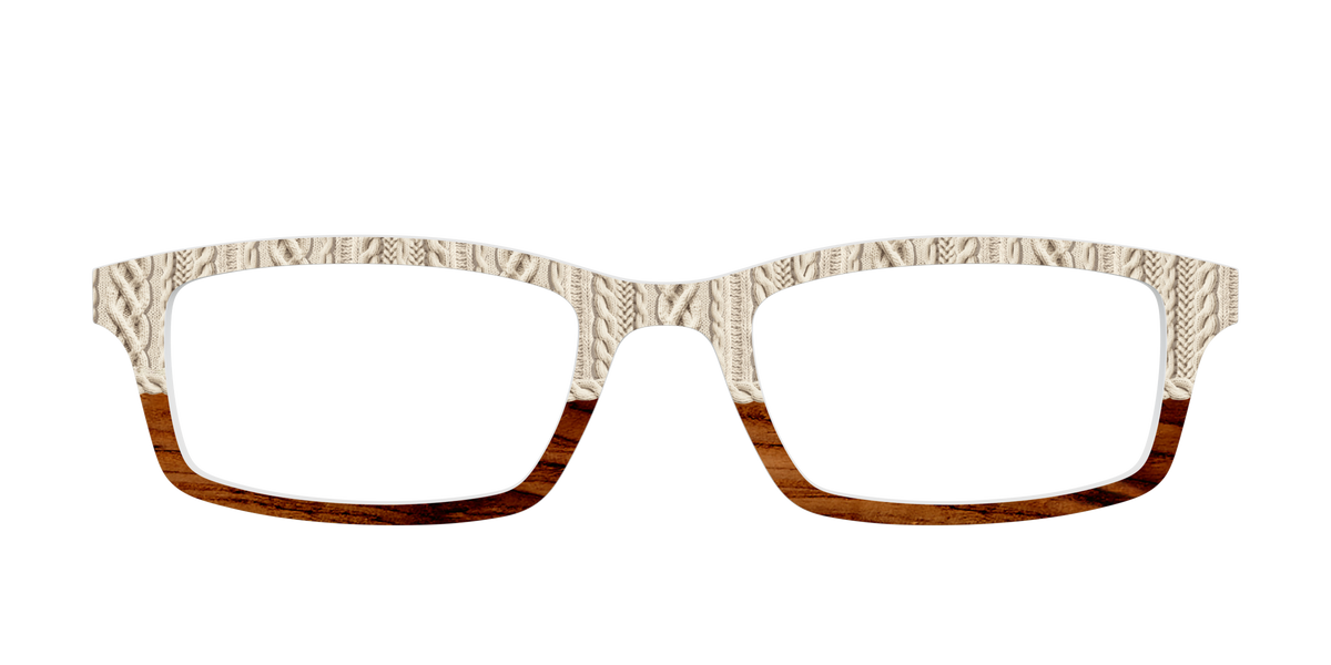 The Woven Wood Split - Front Top Image - Pair Eyewear