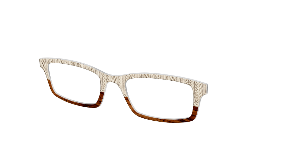 The Woven Wood Split - Angle Top Image - Pair Eyewear