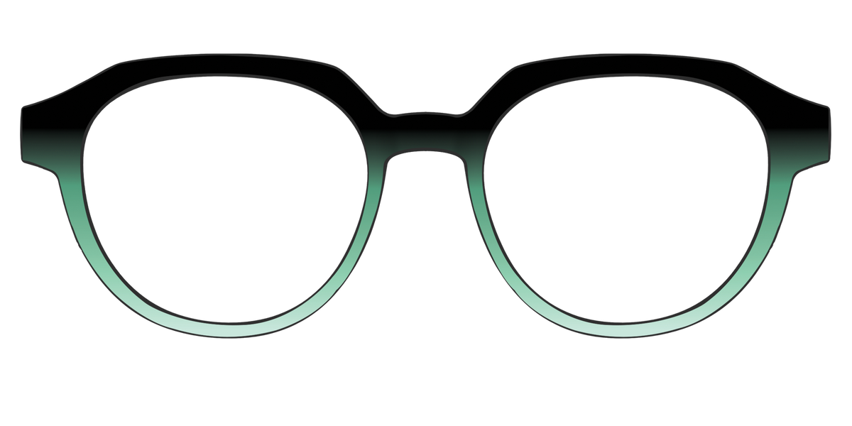 The Black to Spearmint Gradient - Front Top Image - Pair Eyewear