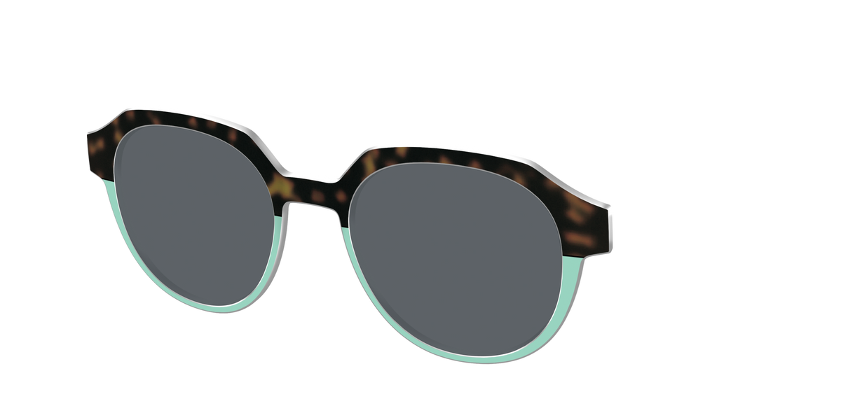 The Polarized Matcha Split Sun Top - Angle Top Image - Pair Eyewear